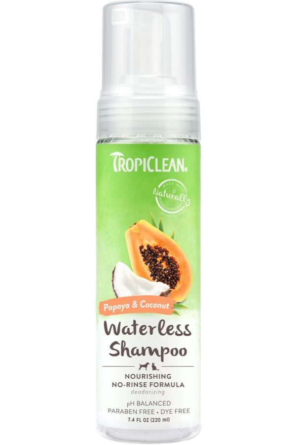 TROPICLEAN PAPAYA AND COCONUT FOAMING WATERLESS SHAMPOO