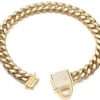 14mm Wide Cuban Link Dog Collar- Gold - Image 4