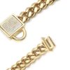 14mm Wide Cuban Link Dog Collar- Gold - Image 3