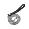 Stainless Steel Dog Lead W/ Heavy Duty Leather Handle- Silver - Image 4