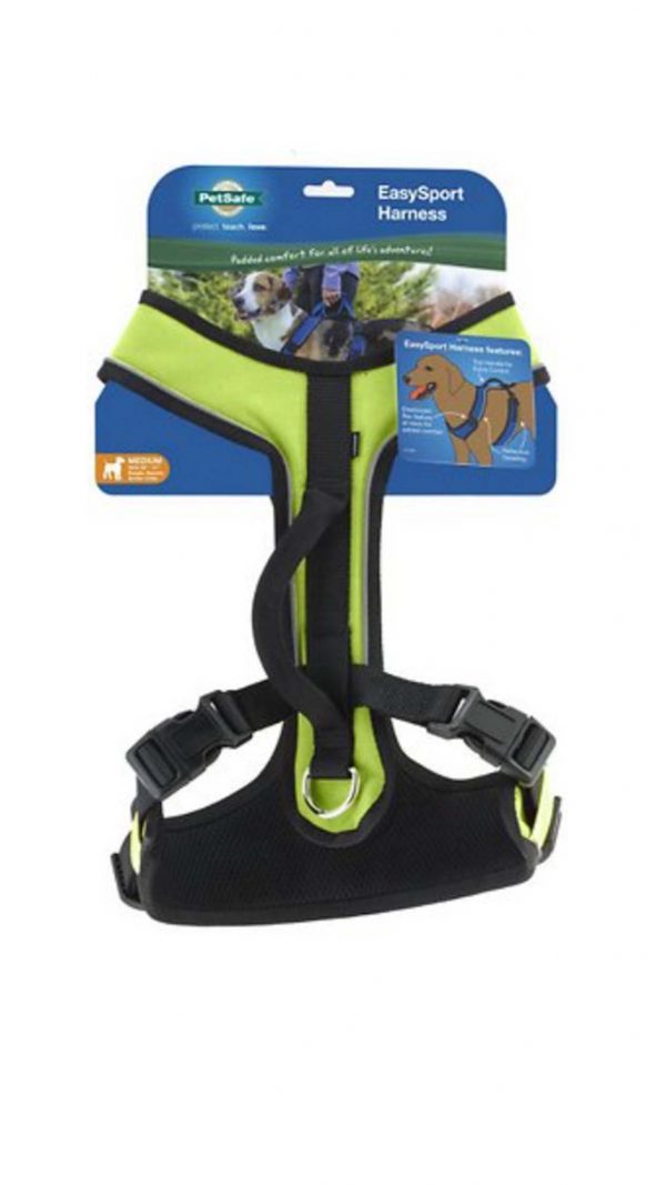 PetSafe EasySport Nylon Reflective Back Clip Dog Harness- Green