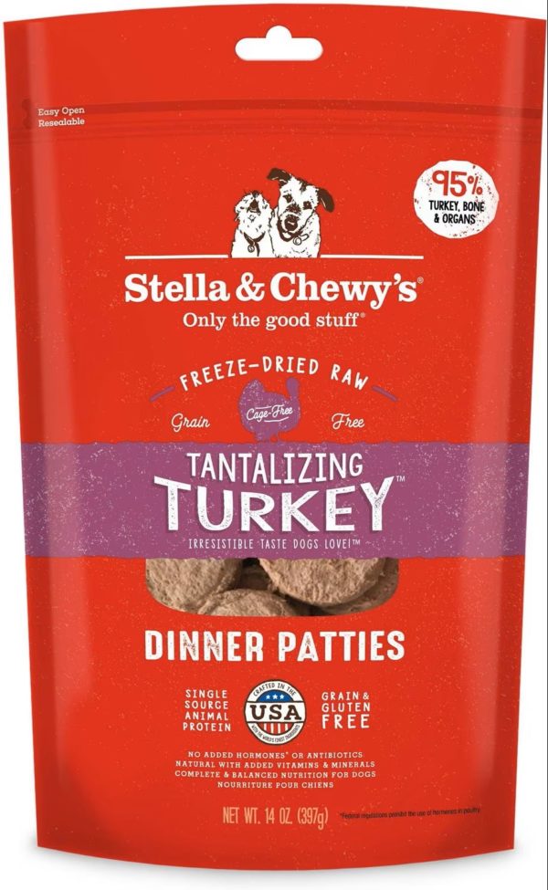 Stella And Chewys Freeze Dried Dinner Patties Tantalizing Turkey 14oz