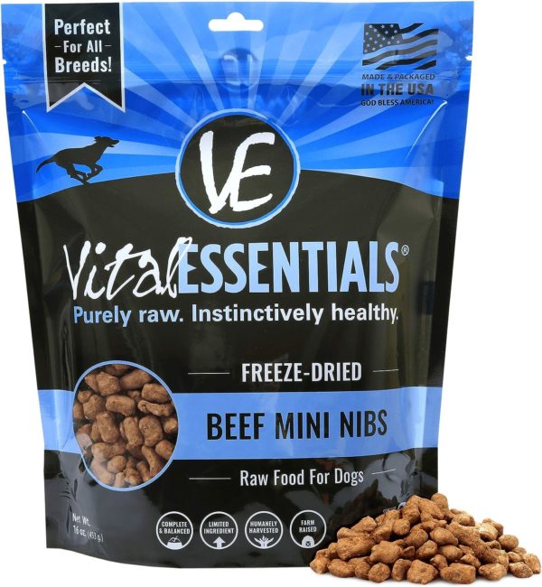 Vital Essential Dog Freeze Dried Beef Mini Nibs 16oz