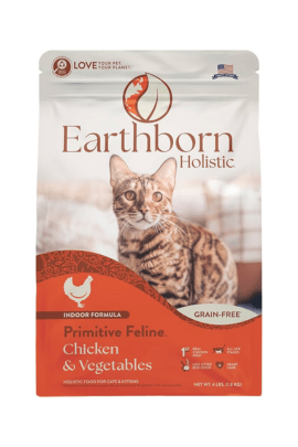 Earthborn Grain-Free Primitive Feline Chicken & Vegetables Indoor Formula- 12.5lbs