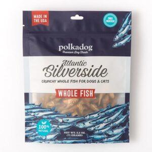 Polkadog Premium Treats Atlantic Silverside Crunchy Whole Fish For Dogs & Cats 2.5oz