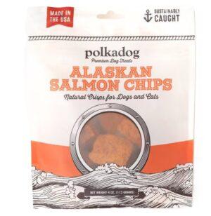 Polkadog Premium Treats Alaskan Salmon Chips Natural Crisps for Dogs & Cats 4oz