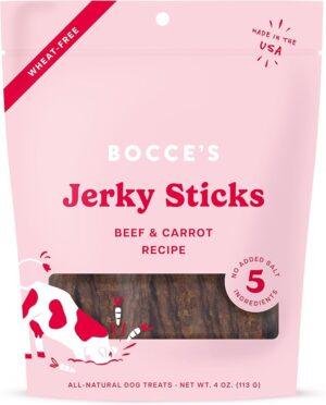 Bocce's Bakery Grazers Jerky Sticks Beef & Carrot Recipe 4oz
