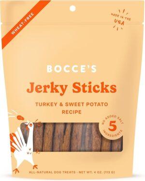 Bocce's Bakery Grazers Jerky Sticks Turkey & Sweet Potato Recipe 4oz